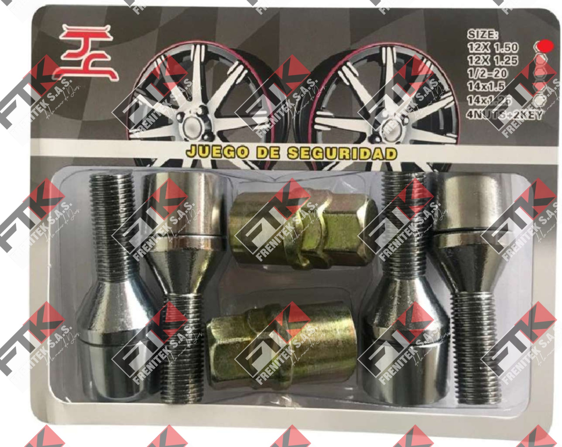 JUEGO DE SEGURIDAD PERNO DOBLE LLAVE 12x1.5