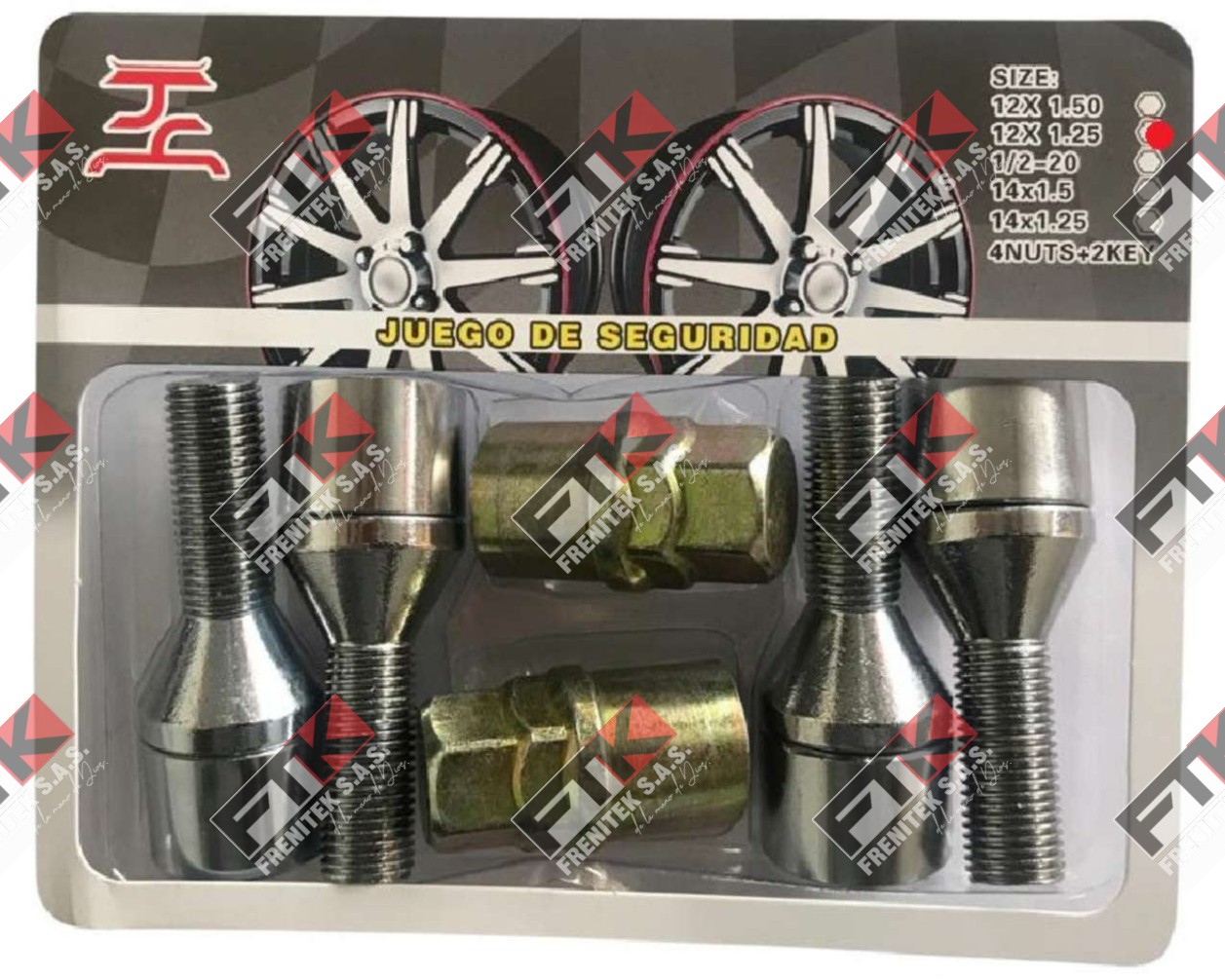 JUEGO DE SEGURIDAD PERNO DOBLE LLAVE 12x1.25